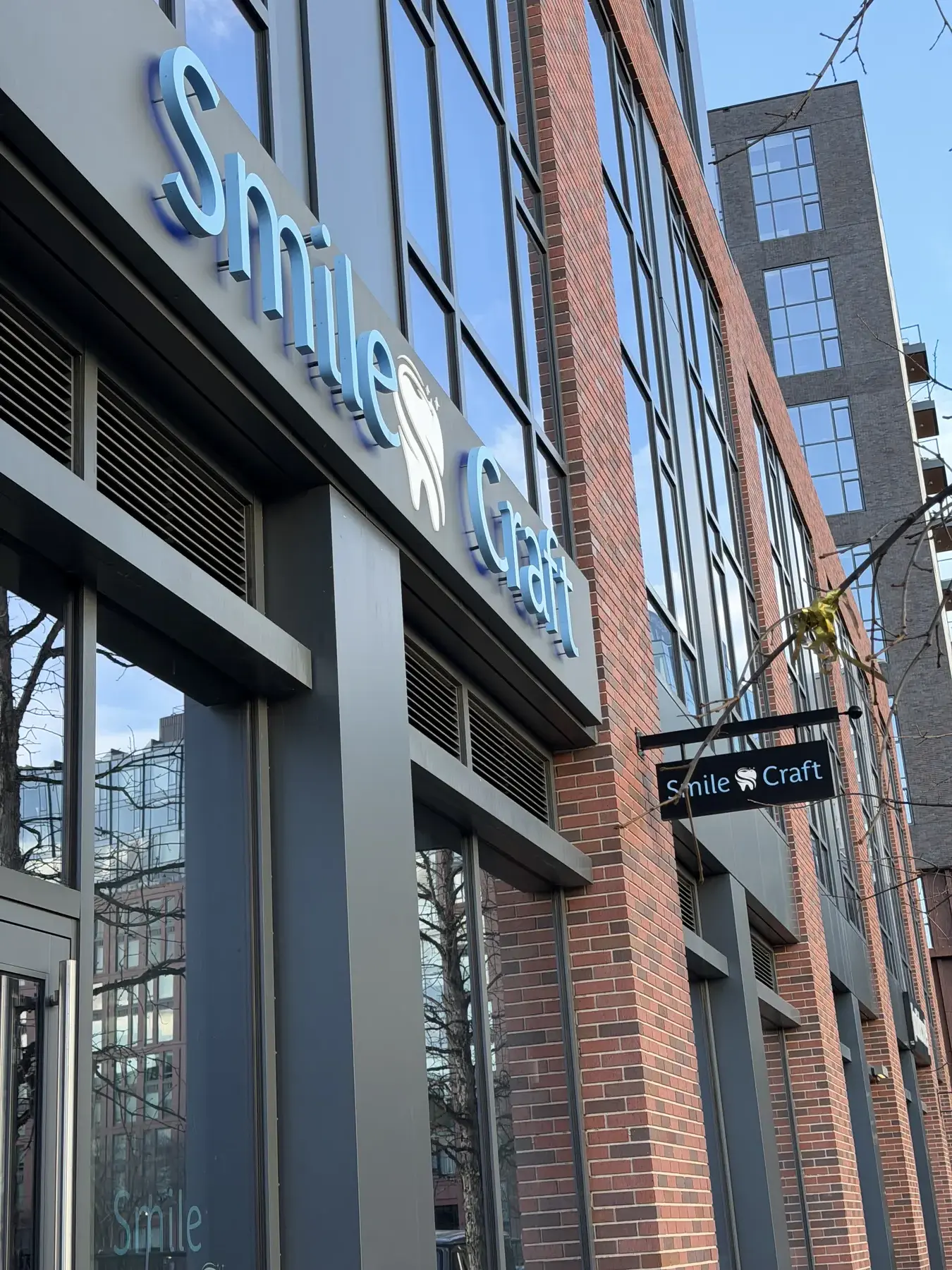 Smile Craft dental practice entrance in South End of Boston